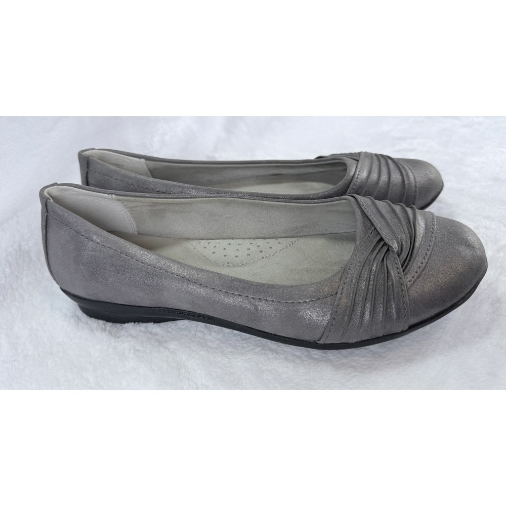 Cliffs By White Mountain Shoes Womens 8 Clara Ballet Flats Black Pewter Gray Lot - Picture 3 of 13